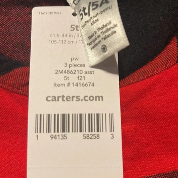 #19 Carters Girls Red Black Checkered Gray and Black Polka Dots Set W/ Leggings - Picture 7 of 12